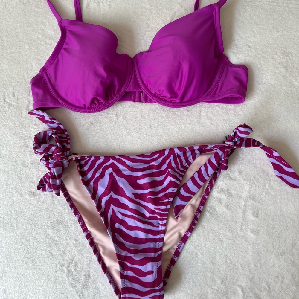 Pink/Purple 2-Piece Set Bikini swim suit (Size XL)